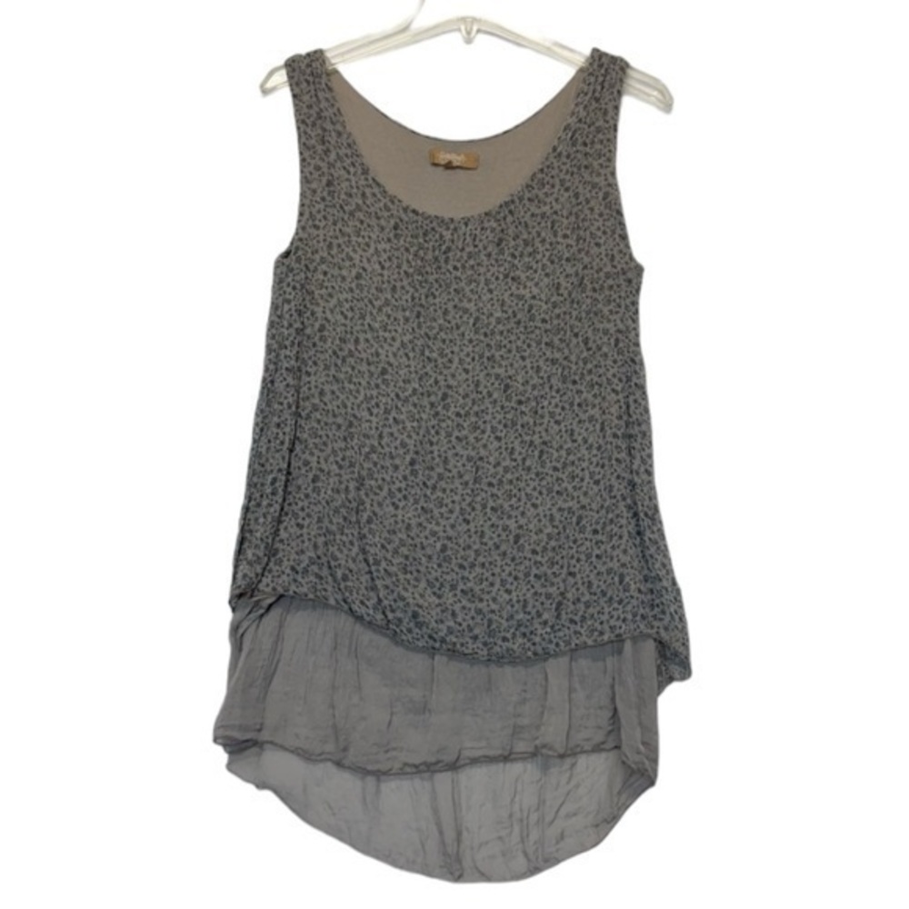 Gray Sleeveless Layered Tank Top